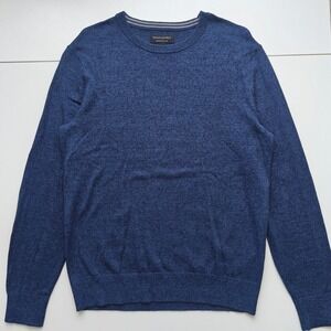 Banana Republic Mens Crewneck Sweater Premium Luxe Yarn Silk Cashmere Blue Small